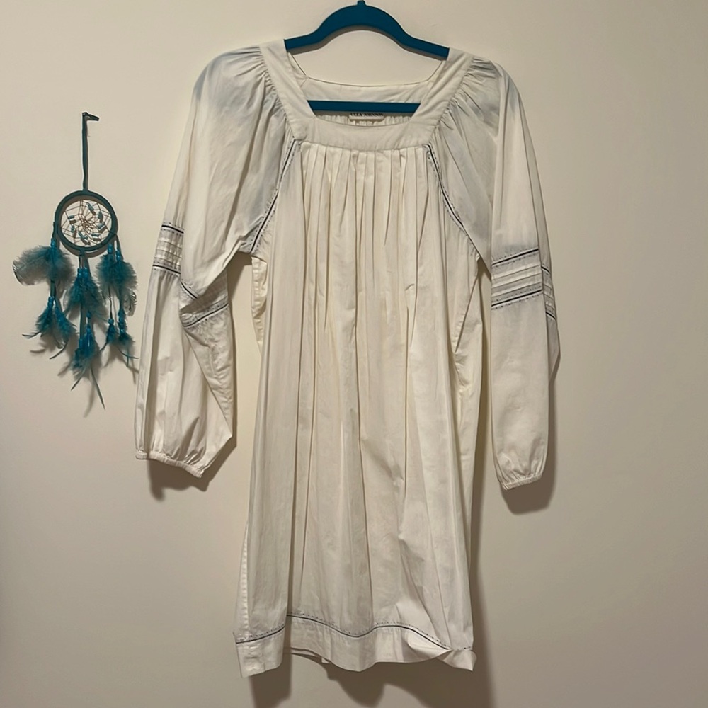 Long sleeve ULLA JOHNSON white dress Size 2 fits 4 - Picture 1 of 3